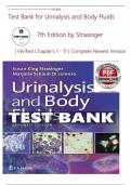 TEST BANK For Urinalysis and Body Fluids&comma; 7th Edition by Strasinger &vert; Verified Chapters 1 - 17 &vert; Complete Newest Version 2025