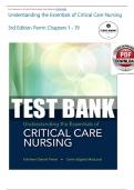 TEST BANK For Understanding the Essentials of Critical Care Nursing&comma; 3rd Edition by Perrin&comma; Verified Chapters 1 - 19&comma; Complete Newest Version 2025