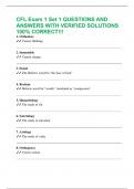 CFL Exam 1 Set 1 QUESTIONS AND ANSWERS WITH VERIFIED SOLUTIONS 100&percnt; CORRECT&excl;&excl;&excl;