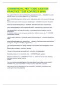 COMMERCIAL PESTICIDE LICENSE PRACTICE TEST CORRECT 100&percnt;