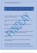 Zaxbys Manager Test Exam Questions And Answers &vert;Latest 2025 &vert; Guaranteed Pass