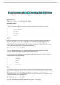 Test bank for fundamentals of nursing 9th edition potter perry