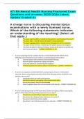 ATI RN Mental Health Nursing Proctored Exam Questions and answers 2025&sol;2026 Latest Update Graded A&plus; 