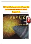 TEST BANK FOR Fundamentals of Physics Extended 10th Edition Halliday Solutions Manual Complete Solution Manual Fundamentals of Physics Extended 10th Edition Halliday Questions & Answers with rationales PDF File All Pages All Chapters Grade A&plus;