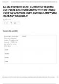 BA 652 MIDTERM EXAM CURRENTLY TESTING COMPLETE EXAM QUESTIONS WITH DETAILED VERIFIED ANSWERS &lpar;100&percnt; CORRECT ANSWERS&rpar; &sol;ALREADY GRADED A&plus;