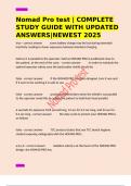 Nomad Pro test &vert; COMPLETE STUDY GUIDE WITH UPDATED ANSWERS&vert;NEWEST 2025