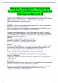 Mosquito and Aquatic Training Final Exam Guide &vert;&vert; With Complete Questions & Answers &lpar;Graded A&plus;&rpar;