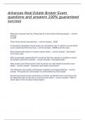 Arkansas Real Estate Broker Exam questions and answers 100&percnt; guaranteed success