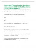 Command Fitness Leader Questions And Answers With Verified Solutions 100&percnt; Correct Rated A&plus;