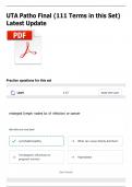 UTA Patho Final &lpar;111 Terms in this Set&rpar; Latest Update
