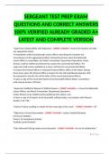 SERGEANT TEST PREP EXAM QUESTIONS AND CORRECT ANSWERS 100&percnt; VERIFIED ALREADY GRADED A&plus; LATEST AND COMPLETE VERSION