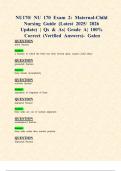 NU170&sol; NU 170 Exams 1 & 2&colon; Maternal-Child Nursing &lpar;Latest 2025&sol; 2026 Updates STUDY BUNDLE WITH COMPLETE SOLUTIONS&rpar; &vert; Qs & As&vert; Grade A&vert; 100&percnt; Correct &lpar;Verified Answers&rpar;- Galen