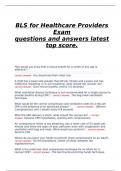 BLS for Healthcare Providers Exam questions and answers latest top score&period;