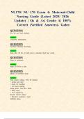 NU170&sol; NU 170 Exams 1&comma;2&comma;3 & 4&colon; Maternal-Child Nursing &lpar;Latest 2025&sol; 2026 Updates STUDY BUNDLE WITH COMPLETE SOLUTIONS&rpar; &vert; Qs & As&vert; Grade A&vert; 100&percnt; Correct &lpar;Verified Answers&rpar;- Galen