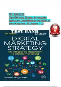 TEST BANK for Digital Marketing Strategy: An Integrated Approach to Online Marketing 3rd Edition by Simon Kingsnorth. All Chapters 1 - 22