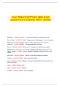 Court Reporting Written State Exam questions and answers 100&percnt; verified