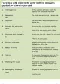 Paralegal 101 questions with verified answers graded A&plus; already passed