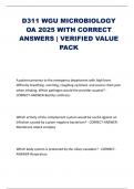 D311 WGU MICROBIOLOGY OA 2025 WITH CORRECT ANSWERS &vert; VERIFIED VALUE PACK