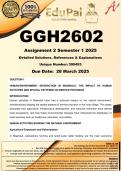 GGH2602 Assignment 1 &lpar;COMPLETE ANSWERS&rpar; Semester 1 2025 &lpar;390493&rpar; - DUE 28 March 2025