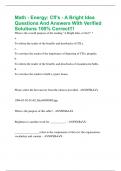 Math - Energy&colon; Cfl's - A Bright Idea Questions And Answers With Verified Solutions 100&percnt; Correct&excl;&excl;&excl;