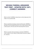 NEVADA FUNERAL ARRANGER TEST PREP &ndash; UPDATED WITH 100&percnt; CORRECT ANSWERS