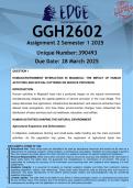 GGH2602 Assignment 1  &lpar;ANSWERS&rpar; Semester 1 2025 - DISTINCTION GUARANTEED
