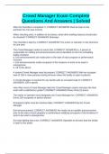 Crowd Manager Exam Complete Questions And Answers &vert; Solved