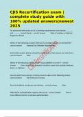 CJIS Recertification exam &vert;complete study guide with 100&percnt; updated answers&vert;newest 2025