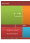 HED4801 ASSIGNMENT 04 QUESTION 1  &lbrack;20&rsqb;   Choose one correct answer e&period;g&period; 1&period;12 E   1&period;1  Which of the following best defines Equality of Educational Opportunity       A&rpar;  Equal academic resources for every student       B&rpar;  Equal chances for success regardle