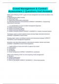 Crowd Management & Control - Assessment 1 Questions And Answers