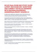 NCLEX Style EXAM AND STUDY GUIDE LATEST 2025 EXAM 200&plus; QUESTIONS AND CORRECT DETAILED ANSWERS WITH RATIONALES&lpar;VERIFIED ANSWERS&rpar;&vert;ALREADY GRADED A&plus;