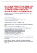 NCLEX style EXAM ACTUAL EXAM 200&plus; QUESTIONS AND CORRECT DETAILED ANSWERS &lpar;VERIFIED ANSWERS&rpar; &vert;ALREADY GRADED A&plus;&vert;&vert;BRAND NEW&excl;&excl;