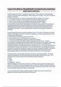 Exam 1 Psychiatric-Mental Health Nursing Practice Questions and Correct Answers&period;