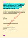 ACLS PreTest&colon; Pharmacology and Practical Application&vert;COMPLETE STUDY GUIDE WITH UPDATED ANSWERS&vert;NEWEST 2025