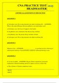 CNA PRACTICE TEST HEADMASTER QUESTIONS AND ANSWERS 2025