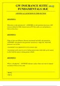 GW INSURANCE SUITE FUNDAMENTALS 10&period;0 QUESTIONS AND ANSWERS 2025