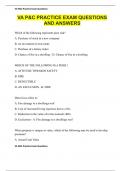 VA P&C PRACTICE EXAM QUESTIONS AND ANSWERS