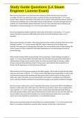 Study Guide Questions &lpar;LA Steam Engineer License Exam&rpar; WITH 100&percnt; CORRECT ANSWERS 2025
