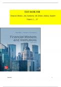 TEST BANK & SOLUTION MANUAL For Financial Markets and Institutions&comma; 8th Edition by Anthony Saunders&comma; Marcia Cornett&comma; Verified Chapters 1 - 25&comma; questions & answers with rationale&rpar; test bank latest update 100&percnt; veri&filig;ed answers&vert; graded a&plus;