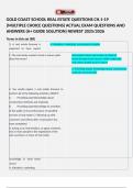 GOLD COAST SCHOOL REAL ESTATE QUESTIONS CH&period;1-19 &lpar;MULTIPLE CHOICE QUESTIONS&rpar; ACTUAL EXAM QUESTIONS AND ANSWERS &lpar;A&plus; GUIDE SOLUTION&rpar; NEWEST 2025&sol;2026  