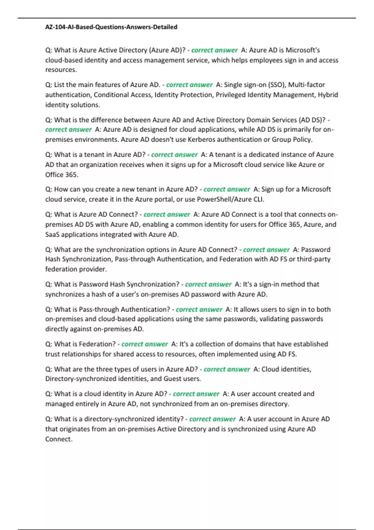 AZ-104-AI-Based-1000+ Questions with 100% verified Answers/Detailed ...