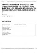 SURGICAL TECHNOLOGY NBSTSA TEST FINAL EXAM CURRENTLY TESTING COMPLETE EXAM QUESTIONS WITH DETAILED VERIFIED ANSWERS &lpar;100&percnt; CORRECT ANSWERS&rpar; &sol;ALREADY GRADED A&plus;