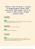NUR170 &sol; NUR 170 Exams 1&colon; Concepts of Medical-Surgical Nursing &lpar;Latest 2025&sol; 2026 Updates STUDY BUNDLE WITH COMPLETE SOLUTIONS&rpar; &vert; Qs & As&vert; Grade A&vert; 100&percnt; Correct &lpar;Verified Answers&rpar;- Galen