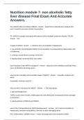 Nutrition module 7- non alcoholic fatty liver disease Final Exam And Accurate Answers&period;