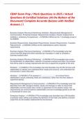 CBAP Exam Prep &sol; Mock Questions in 2025 &sol; Actual  Questions & Certified Solutions &lpar;At the Bottom of the  Document&rpar; Complete Accurate Quizzes with Verified  Answers &sol; &rpar;        Business Analysis Planning & Monitoring&comma; Elicitation&comma; Requirements Management & 