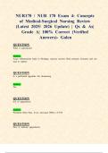 NUR170 &sol; NUR 170 Exams 1&comma;2&comma;3 & 4&colon; Concepts of Medical-Surgical Nursing &lpar;Latest 2025&sol; 2026 Updates STUDY BUNDLE WITH COMPLETE SOLUTIONS&rpar; &vert; Qs & As&vert; Grade A&vert; 100&percnt; Correct &lpar;Verified Answers&rpar;- Galen