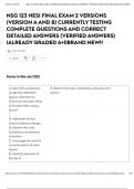 NSG 123 HESI FINAL EXAM 2 VERSIONS &lpar;VERSION A AND B&rpar; CURRENTLY TESTING COMPLETE QUESTIONS AND CORRECT DETAILED ANSWERS &lpar;VERIFIED ANSWERS&rpar; &vert;ALREADY GRADED A&plus;&vert;&vert;BRAND NEW&excl;&excl;