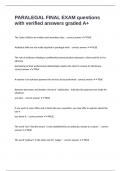 PARALEGAL FINAL EXAM questions with verified answers graded A&plus;