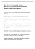 Paralegal Knowledge Exam - Professional Responsibilities well answered already passed