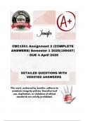  CBC1501 Assignment 2 &lpar;COMPLETE ANSWERS&rpar; Semester 1 2025&lpar;199497&rpar; - DUE 4 April 2025&semi; 100&percnt; correct solutions and explanations&period;